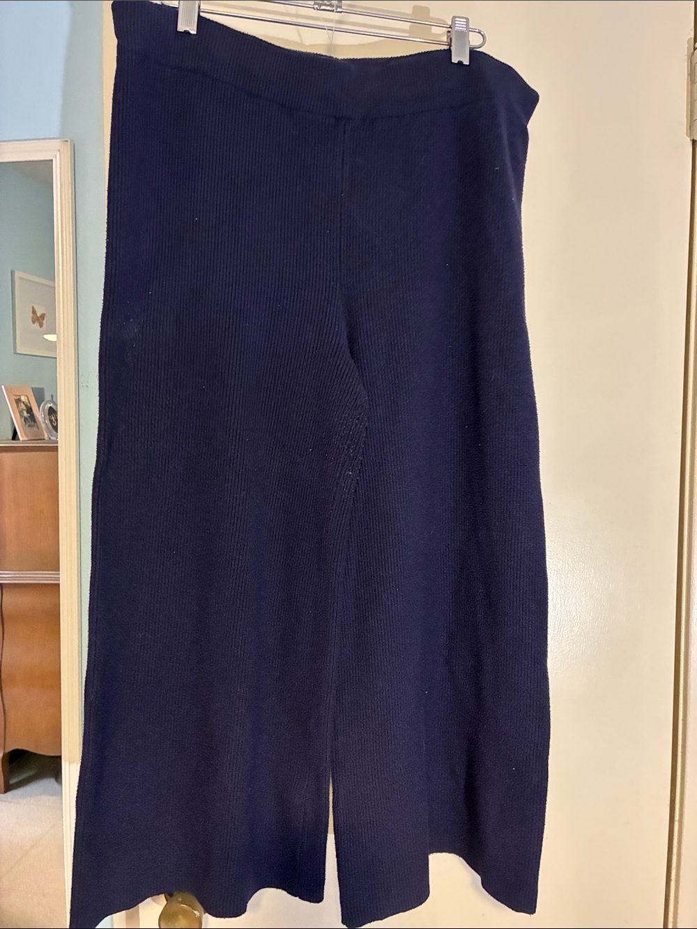 a new day Navy Ribbed Wide-Leg Knit Pants